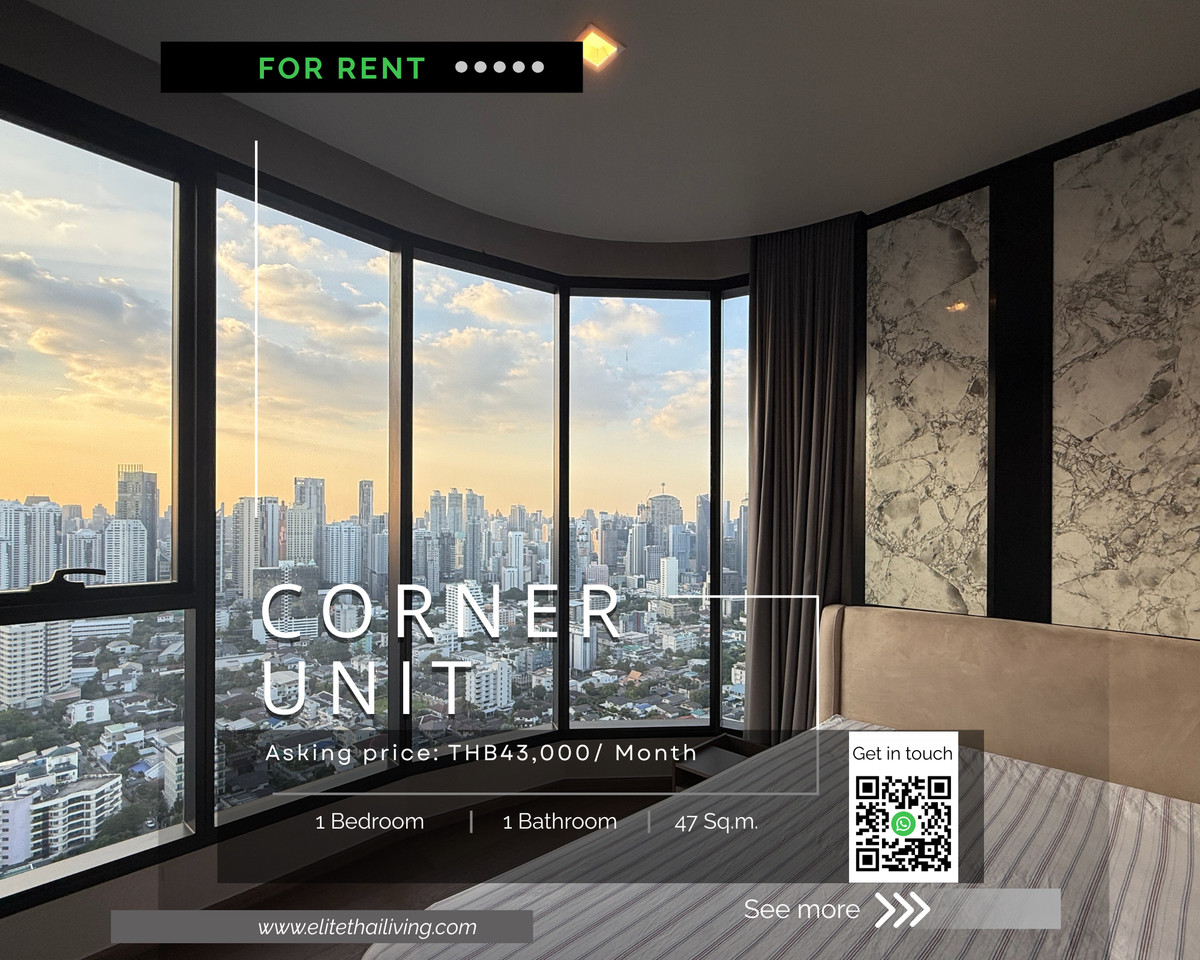 For RentCondoSukhumvit, Asoke, Thonglor : Corner unit with stunning sunset view