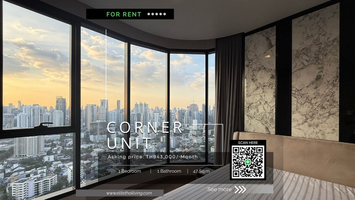 ให้เช่าคอนโดสุขุมวิท อโศก ทองหล่อ : ห้องมุม - วิวพระอาทิตย์ตก 