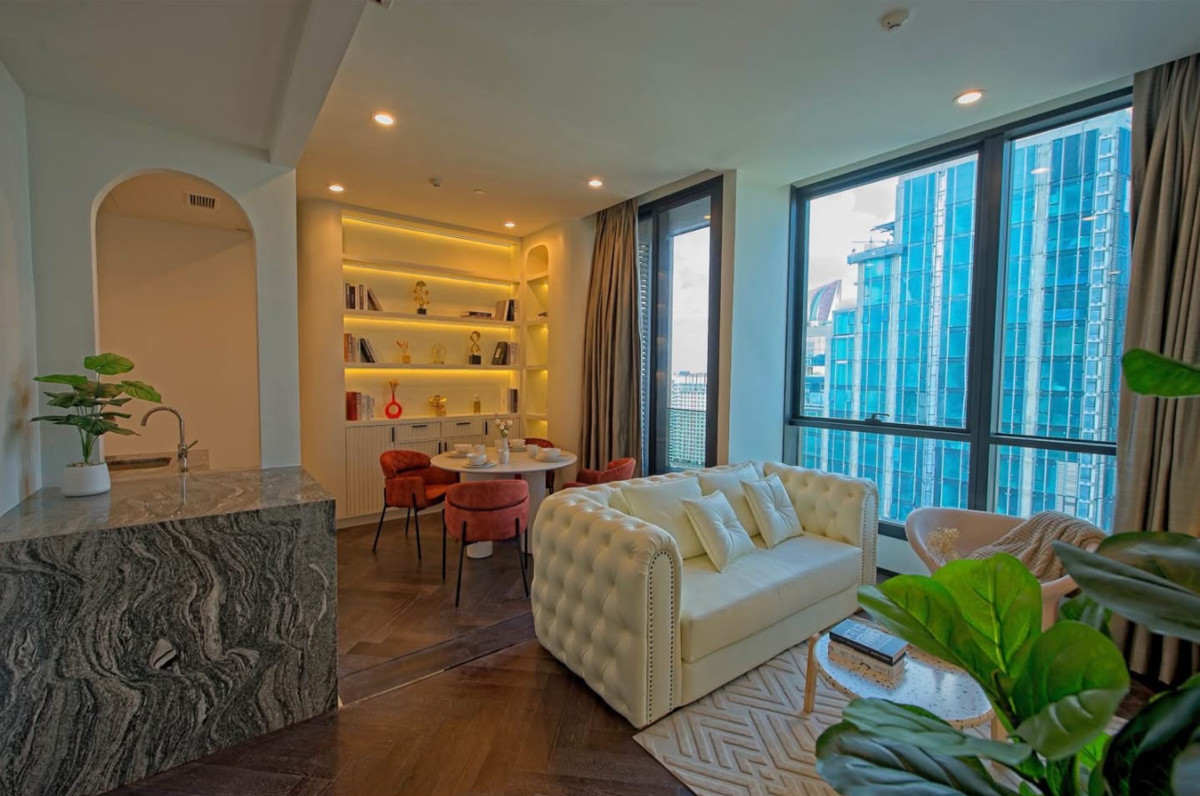 For RentCondoSukhumvit, Asoke, Thonglor : 2 bedrooms, beautiful view at The ESSE Sukhumvit 36, Contact 062-496-6454