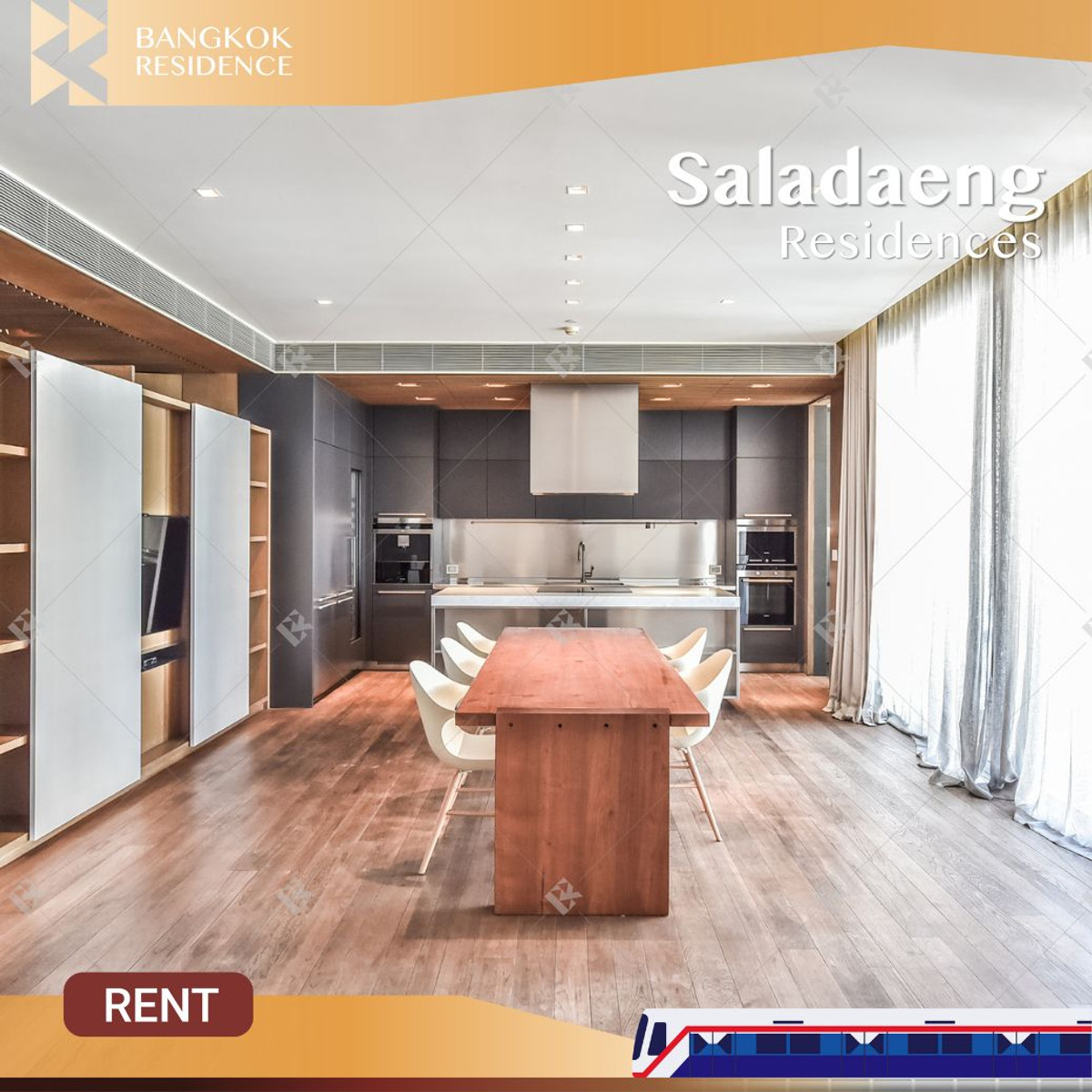 For RentCondoSilom, Saladaeng, Bangrak :  Saladaeng Residences 🌟 The rarest unit, now available for rent 💚 Near BTS Saladaeng 