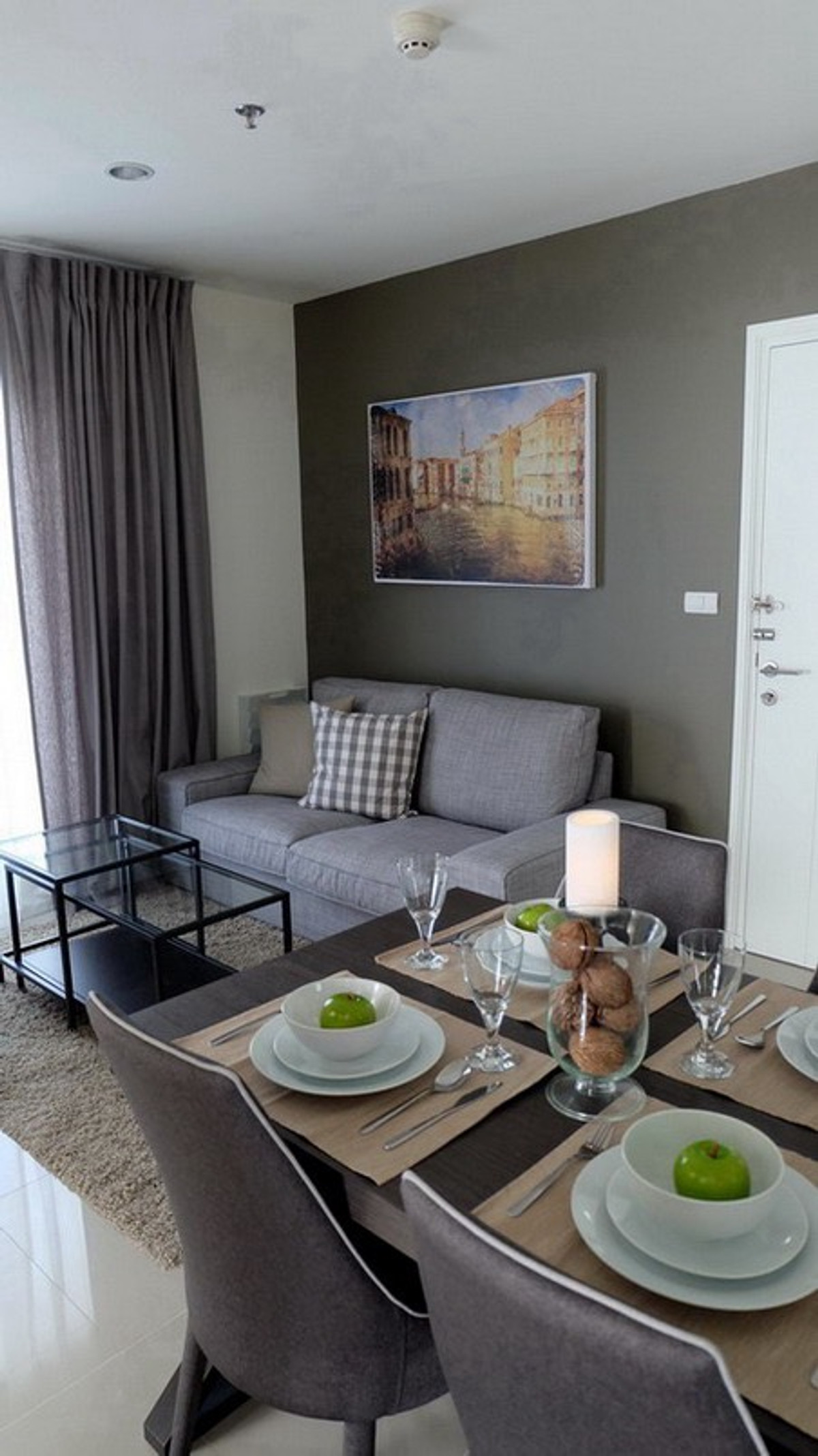 ให้เช่าคอนโดอ่อนนุช อุดมสุข : For Rent Aspire Sukhumvit 48 area 54 sqm Price 25k Corner room Furnished 