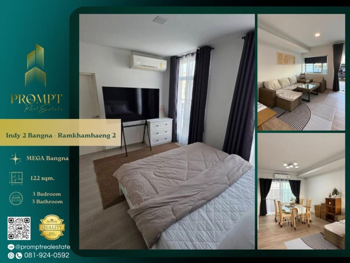 ให้เช่าบ้านบางนา แบริ่ง ลาซาล : IJ04420 - Indy 2 Bangna - Ramkhamhaeng 2 :  อินดี้ 2 บางนา - รามคำแหง 2 - #MegaBangna #ThaiSingaporeInternationalSchool #Bangna

Quality Bangna suburban location close to major malls and a well-known international school—ideal for modern, comfortable, and
