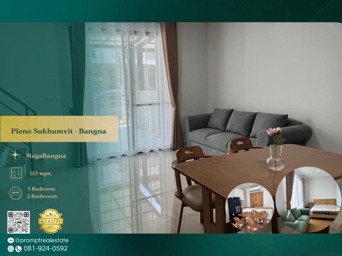 For RentHouseSamut Prakan,Samrong : OP02018 - Pleno Sukhumvit - Bangna :  พลีโน่ สุขุมวิท - บางนา - #MegaBangna #InternationalSchool (SISB/TCIS /Concordian) #SuvarnabhumiAirport

Convenient Bangna location near major malls and a well-known international school—ideal for practical, comfortab