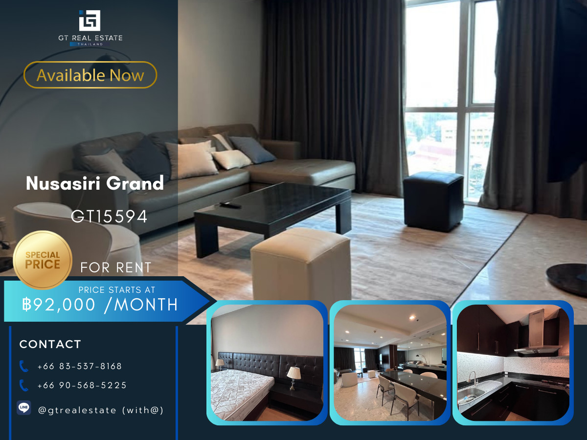 For RentCondoSukhumvit, Asoke, Thonglor : Nusasiri Grand Condo, convenient travel, next to the BTS Skytrain, has a shuttle, beautiful room, fully furnished, ready to move in!!