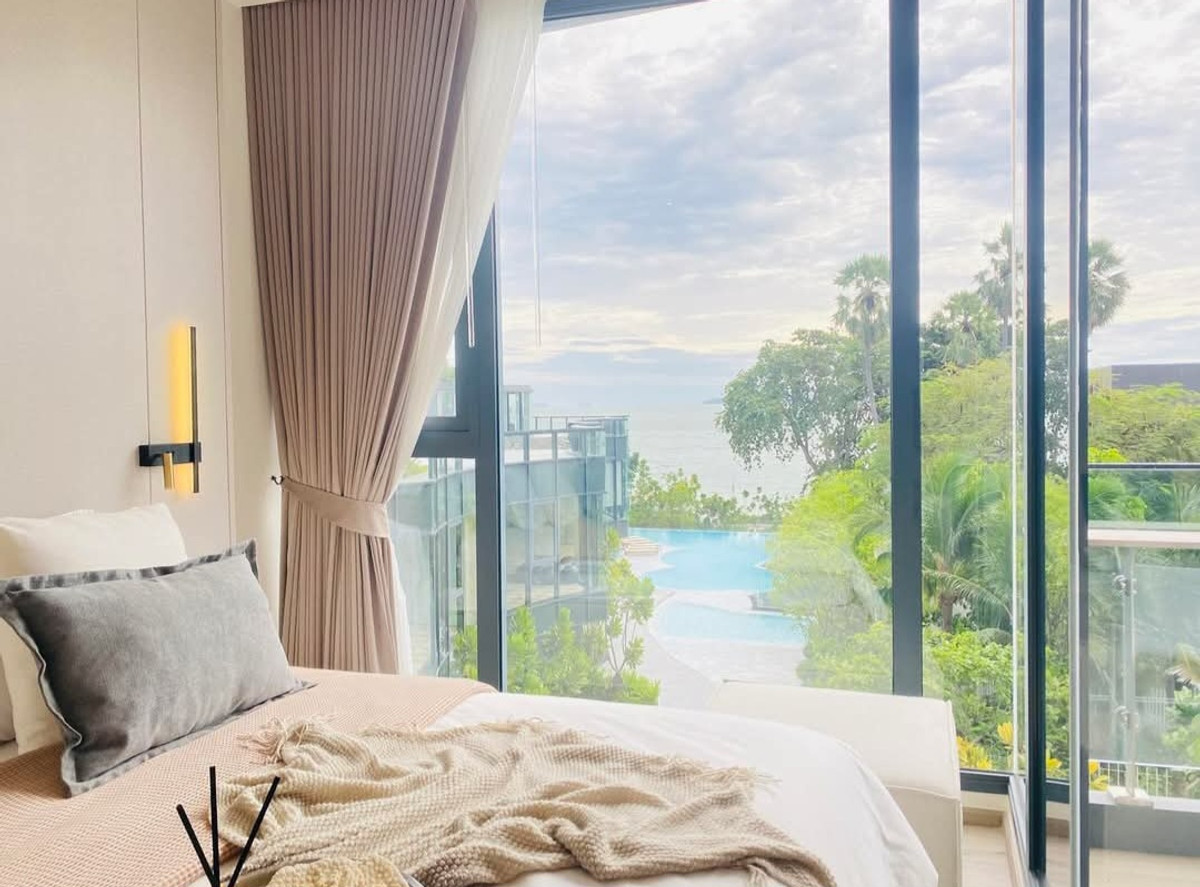 ให้เช่าคอนโดพัทยา บางแสน ชลบุรี สัตหีบ : Condo For Rent Arom Wongamat (Pattaya) Sea Pool and Garden View, Fully Furnished