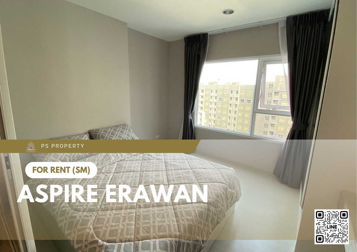 For RentCondoSamut Prakan,Samrong : For rent 📍 Aspire Erawan 📍 Fully furnished with appliances. Near BTS Erawan.