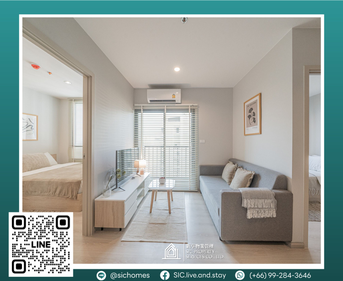 For RentCondoPattanakan, Srinakarin : For rent ✨Nue Noble Srinakarin-Lasalle ✨2 bedrooms, size 34.80 sq m, beautiful room, ready to move in 🎉❤️ near MRT Yellow Line 🚆