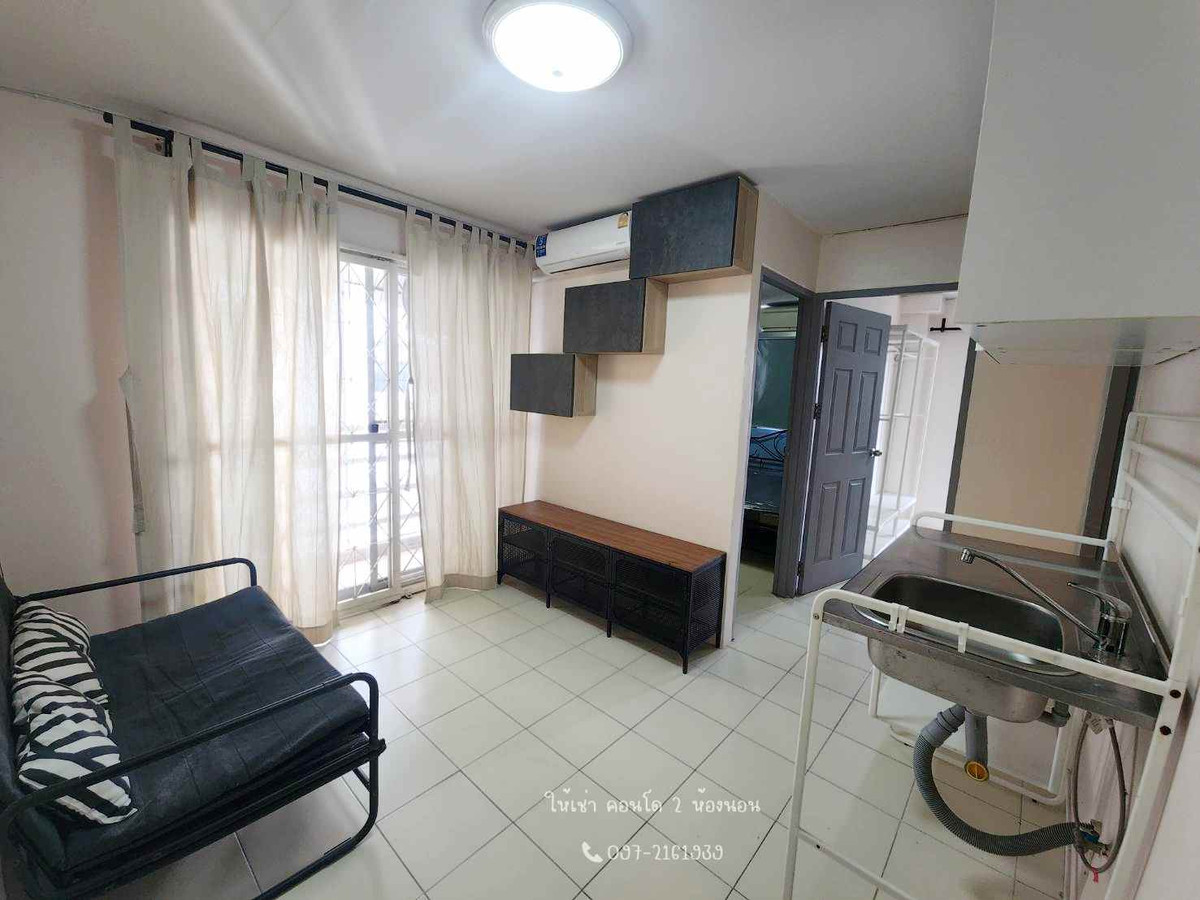 For RentCondoSeri Thai, Ramkhamhaeng Nida : For rent Assakarn Place Ramkhamhaeng 105/1, corner room, 2 bedrooms 📲097-2161939