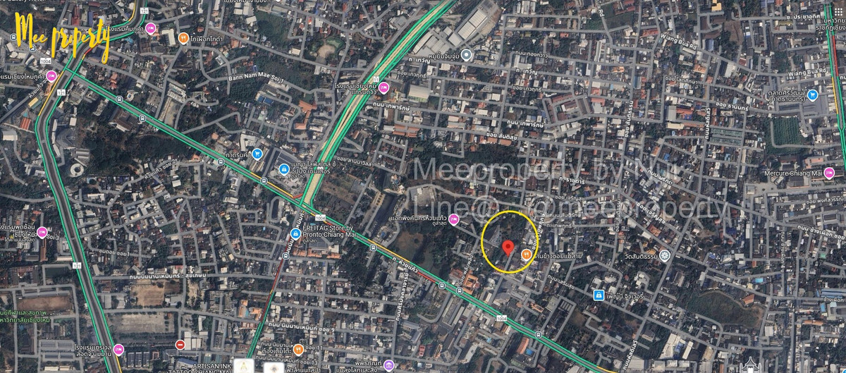 For SaleLandChiang Mai : Empty land for sale 3 rai 15 sq m 📌 Soi Ratchapruek, Huay Kaew Road, near Nimmanhaemin, only 1.5 km! Chiang Mai Municipality, Chang Phueak Subdistrict, Mueang Chiang Mai District, Chiang Mai ME-233