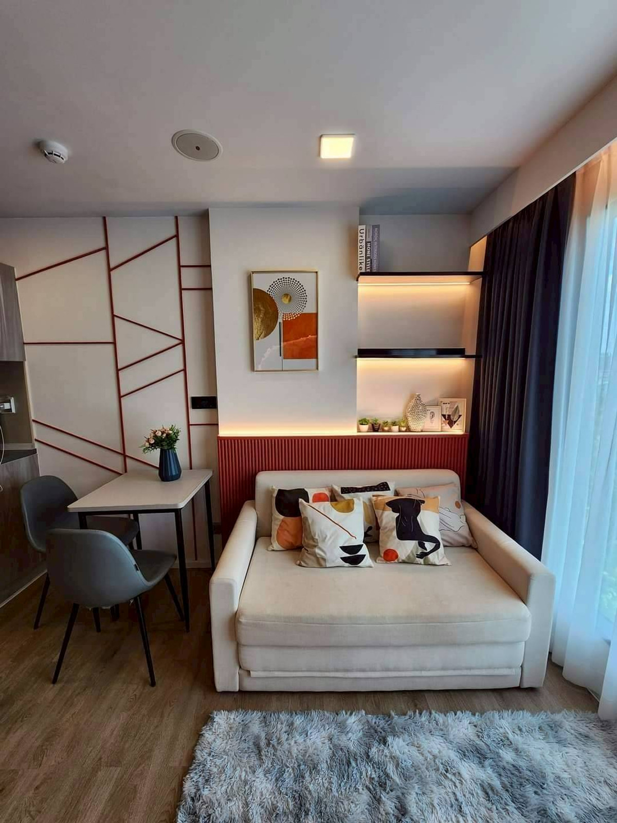 For RentCondoPathum Thani,Rangsit, Thammasat : 🏡 For rent Kave TU 2 bedrooms, beautifully decorated 💖 ✨ Building C, 5th floor