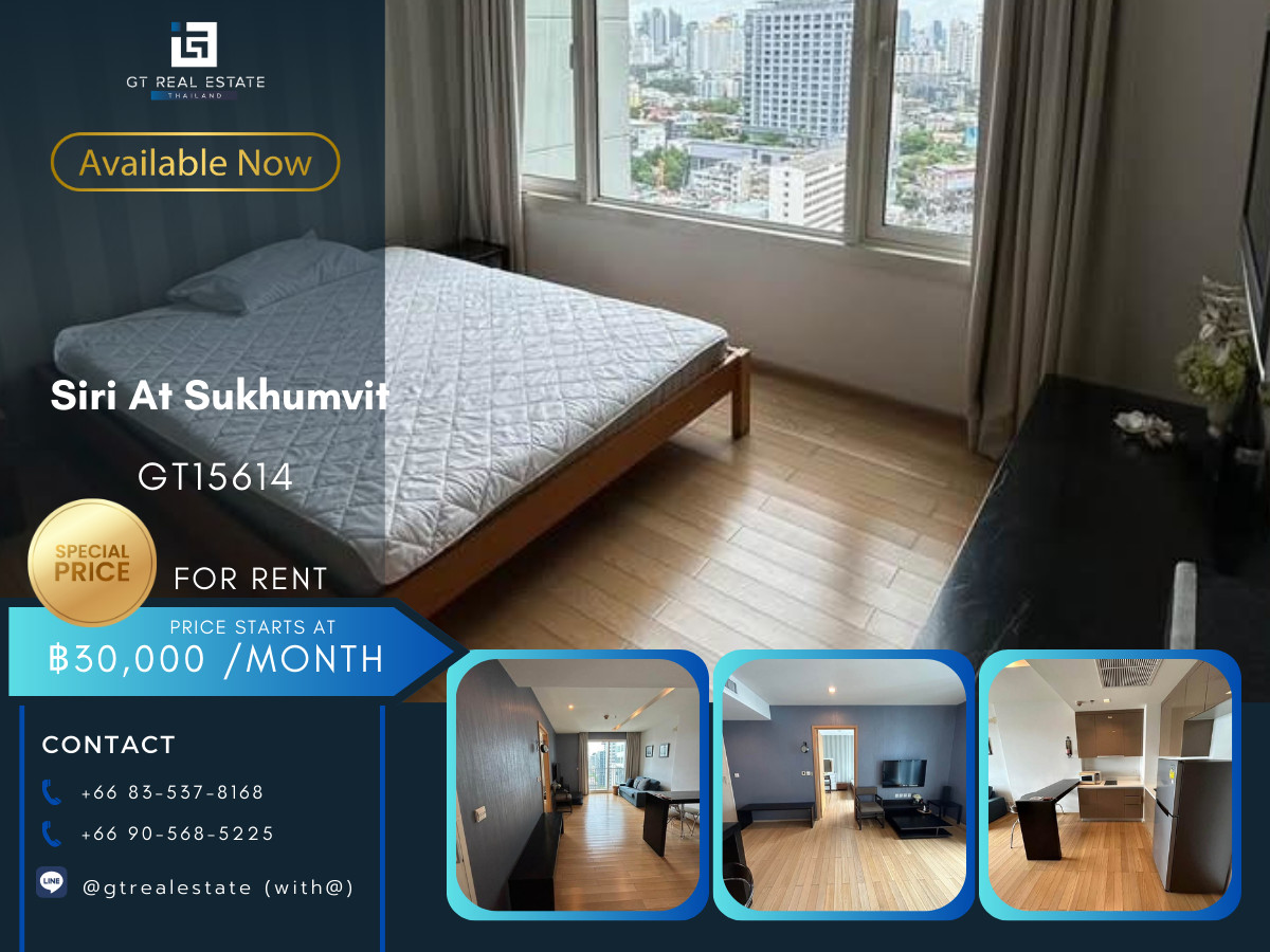 For RentCondoSukhumvit, Asoke, Thonglor : Condo Siri At Sukhumvit, convenient travel, has a shuttle, fully furnished, ready to move in!!