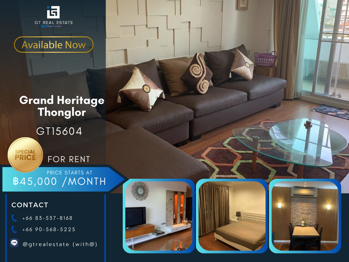 For RentCondoSukhumvit, Asoke, Thonglor : Grand Heritage Thonglor Condo, convenient travel, fully furnished, ready to move in!!