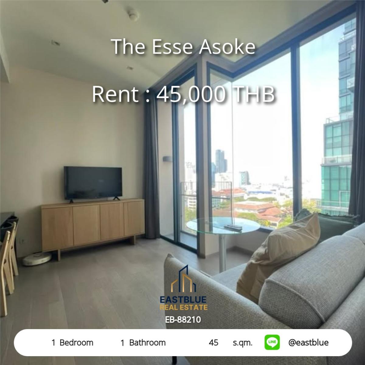 ให้เช่าคอนโดสุขุมวิท อโศก ทองหล่อ : หรูใจกลางอโศก 1 ห้องนอน วิวสวย พร้อมอยู่! 
เช่า 45,000 บาท/เดือน ใกล้ BTS/MRT และสิ่งอำนวยความสะดวกครบครัน
