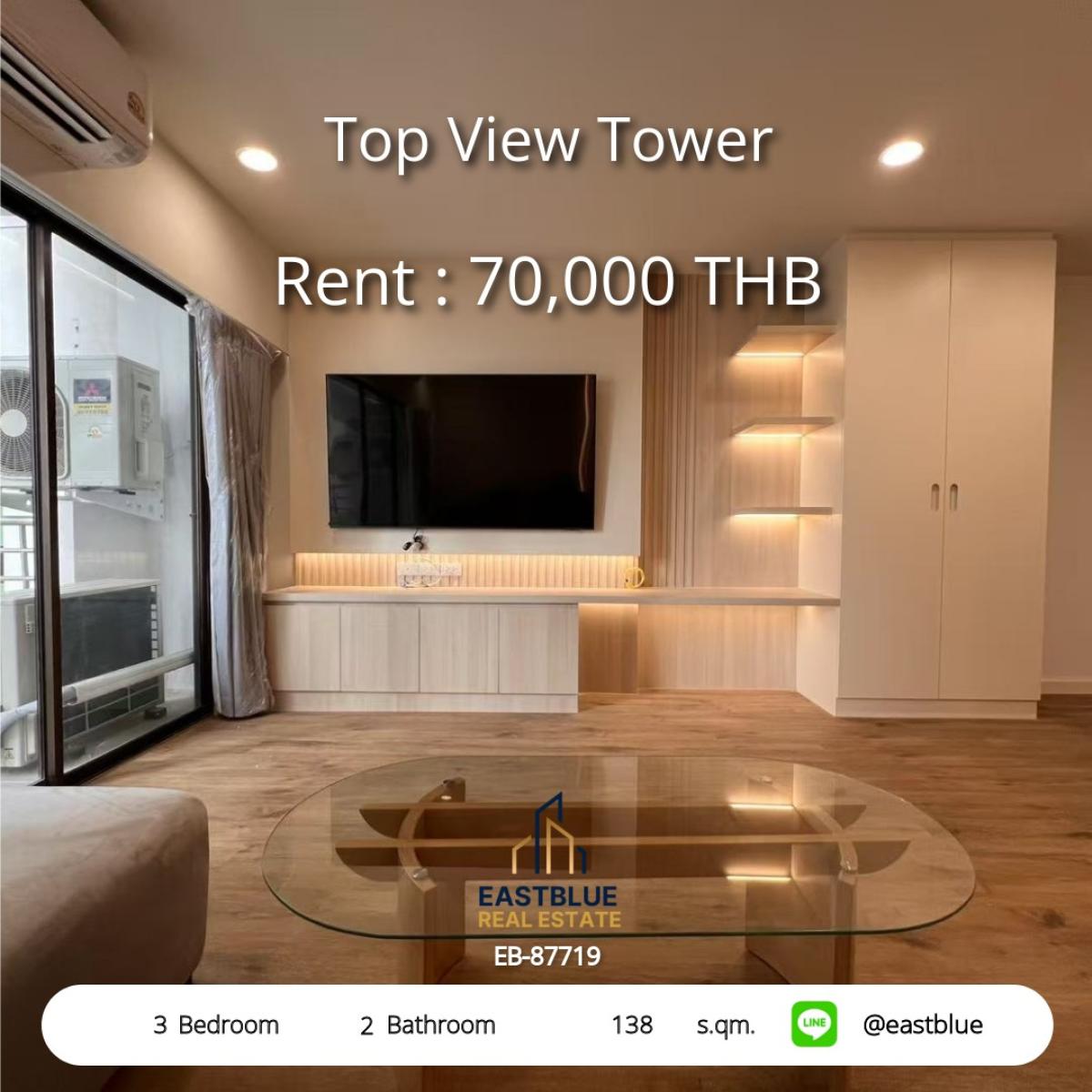 For RentCondoSukhumvit, Asoke, Thonglor : Luxurious and spacious in the heart of Thong Lo, 3 bedrooms, ready to move in!
Rent for only 70,000 baht/month, near BTS Thong Lo