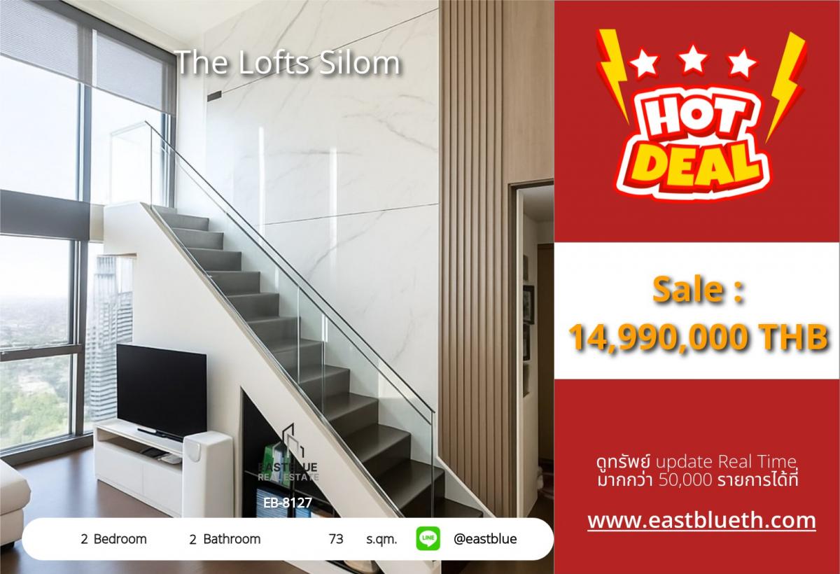 For SaleCondoSilom, Saladaeng, Bangrak : Luxury condo with 2 bedrooms in the heart of Silom
The Lofts Silom, near BTS Surasak, for only 14.99 million baht!