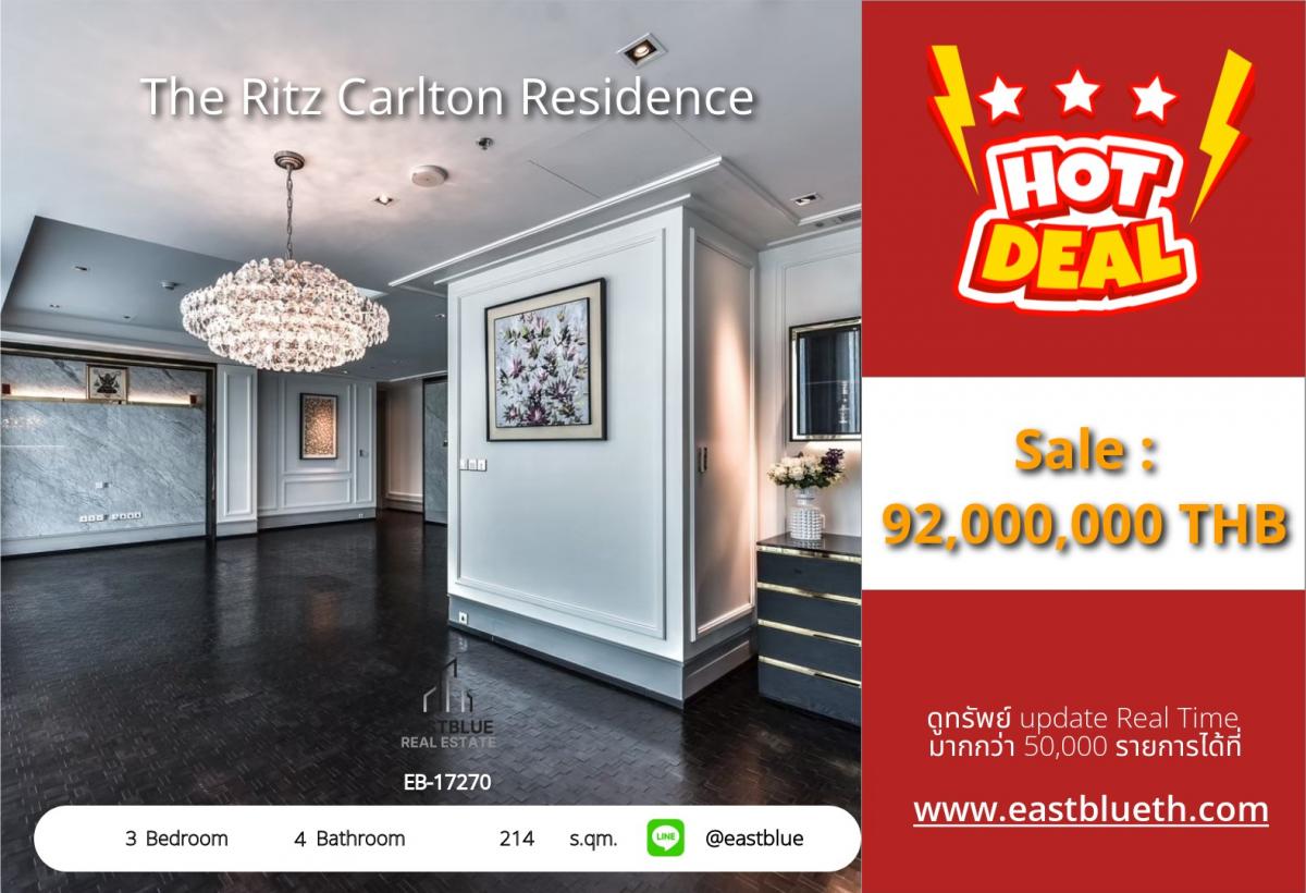 For SaleCondoChiang Mai : Luxury 3BR Condo @ Ritz Carlton - 214 sqm, BTS Chong Nonsi
For sale 92 million in the city center with complete amenities!