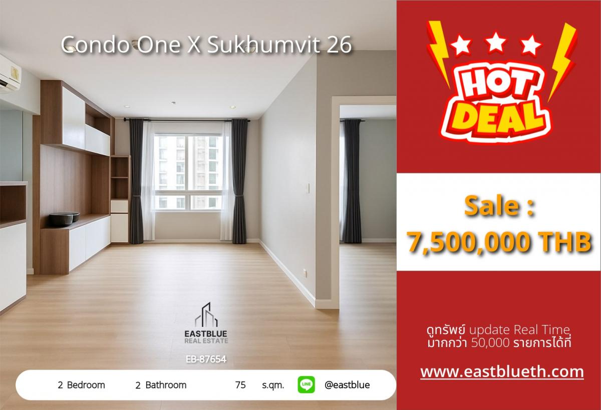 For SaleCondoSukhumvit, Asoke, Thonglor : Luxury condo with 2 bedrooms in the heart of Sukhumvit 26
Ready to move in, near BTS Phrom Phong, only 7.5 million!