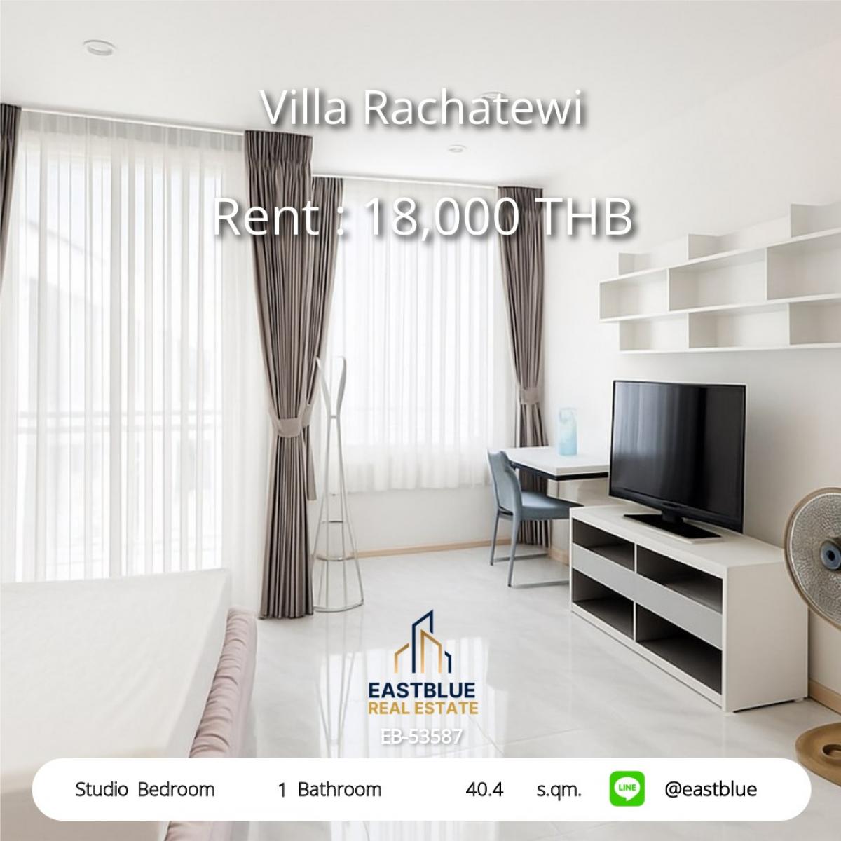 For RentCondoRatchathewi,Phayathai : Studio Condo 40.4 sqm in the heart of Ratchathewi, close to BTS for only 18,000 THB/month!
Complete relaxation with swimming pool, fitness, sauna, and a great atmosphere at Villa Rachatewi!