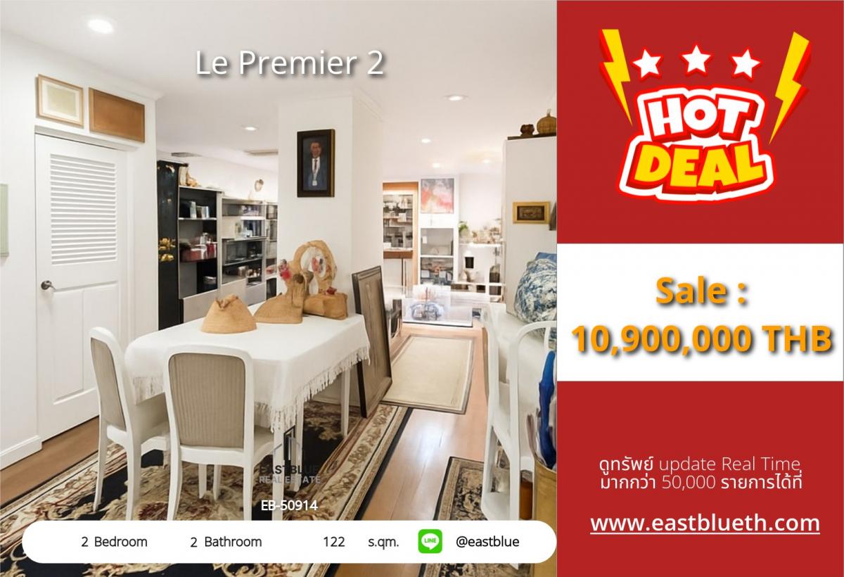 For SaleCondoPathum Thani,Rangsit, Thammasat : Luxury 2-bedroom 122 sq.m. near Thong Lo BTS
Le Premier 2 priced at only 10.9 million with complete amenities!