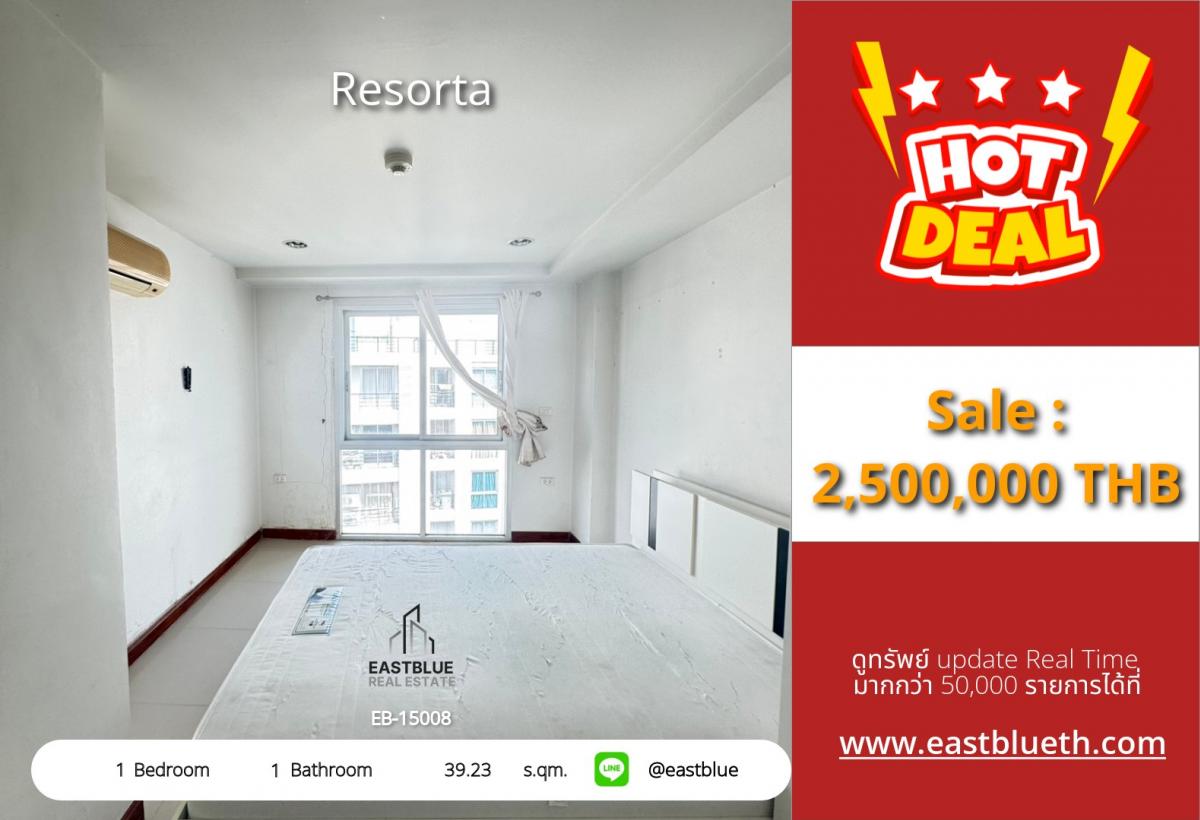 For SaleCondoSathorn, Narathiwat : 07/03/2026, Ready-to-move-in 1 bedroom condo in the heart of Chong Nonsi for only 2.5 million baht. Resorta is in a great location, close to BTS/MRT and fully equipped with amenities!