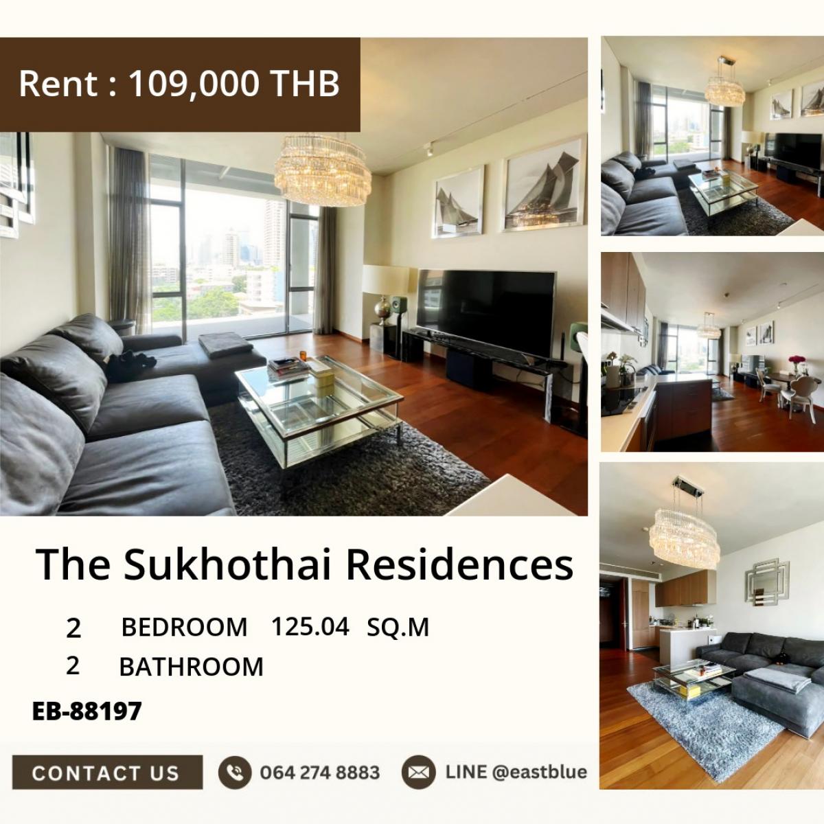 ขายคอนโดสาทร นราธิวาส : 07/03/2026, Luxury 2-Bed Condo at The Sukhothai Residences – Prime Lumpini Location! 
ขาย 30.9 ลบ. | ให้เช่า 109,000 บ./ด. พร้อมสิ่งอำนวยความสะดวกครบครัน!