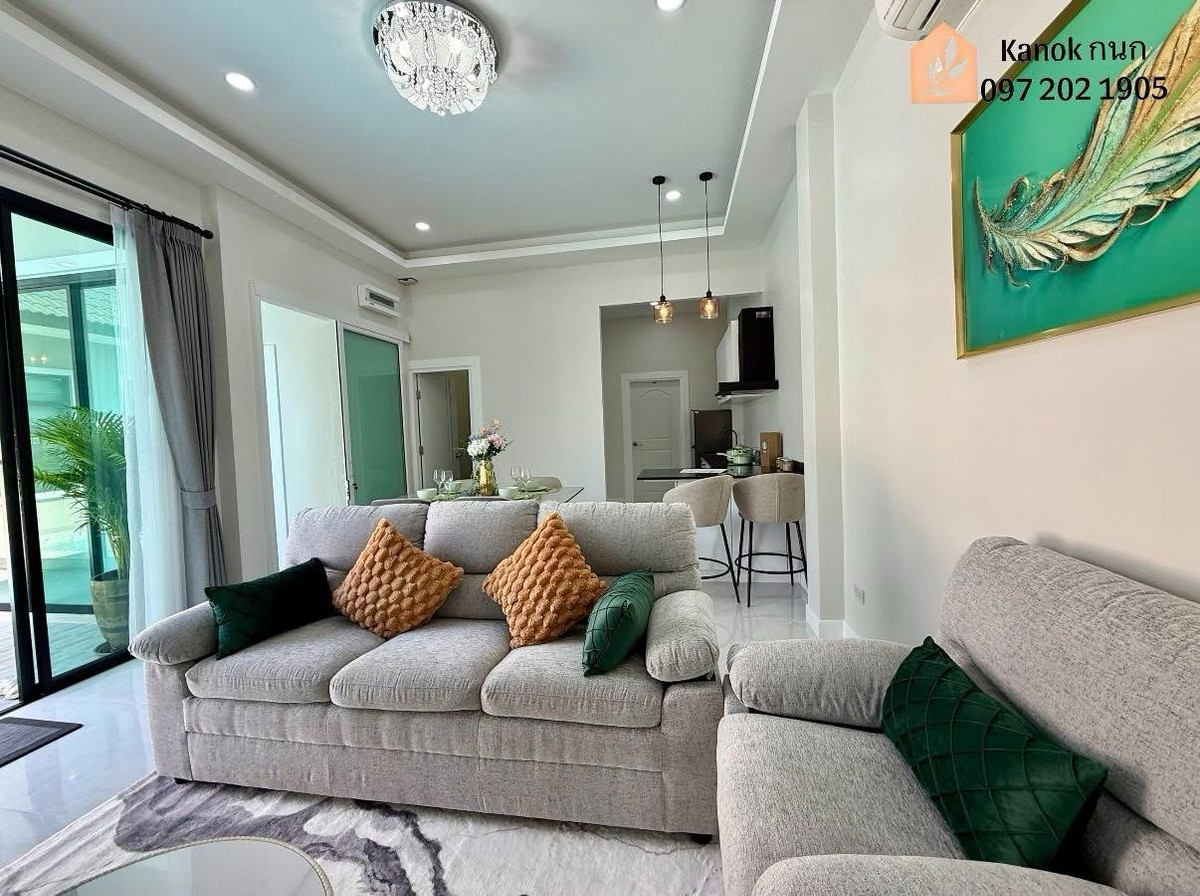 For SaleHouseHuahin, Prachuap Khiri Khan, Pran Buri : 🏡 Modern tropical style pool villa, price 5.99 million baht | Ready to move in immediately 
 Location: Soi 70, Hin Lek Fai Subdistrict, Hua Hin