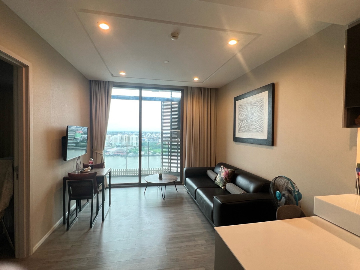 CondoBang Sue, Wong Sawang, Tao Pun : For rent or sale, river view room, 1 bedroom, 46 sq m, most beautiful view of one bedroom, fully furnished, clearly see the river, middle floor.