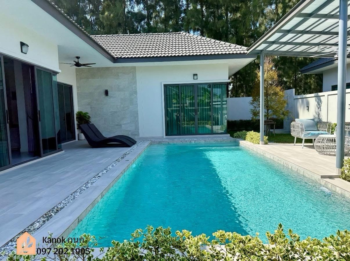 For SaleHouseHuahin, Prachuap Khiri Khan, Pran Buri : 🏡Luxurious detached house, fully decorated. With private swimming pool