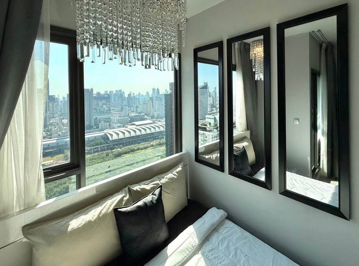 For RentCondoRama9, Petchburi, RCA : For rent: Life Asoke Rama9 (Life Asoke Rama 9) 1 bedroom, 1 bathroom (1bed plus) 27 sq m. Building A, 40th floor, beautiful city view, complete furniture and appliances, 19,000 baht.