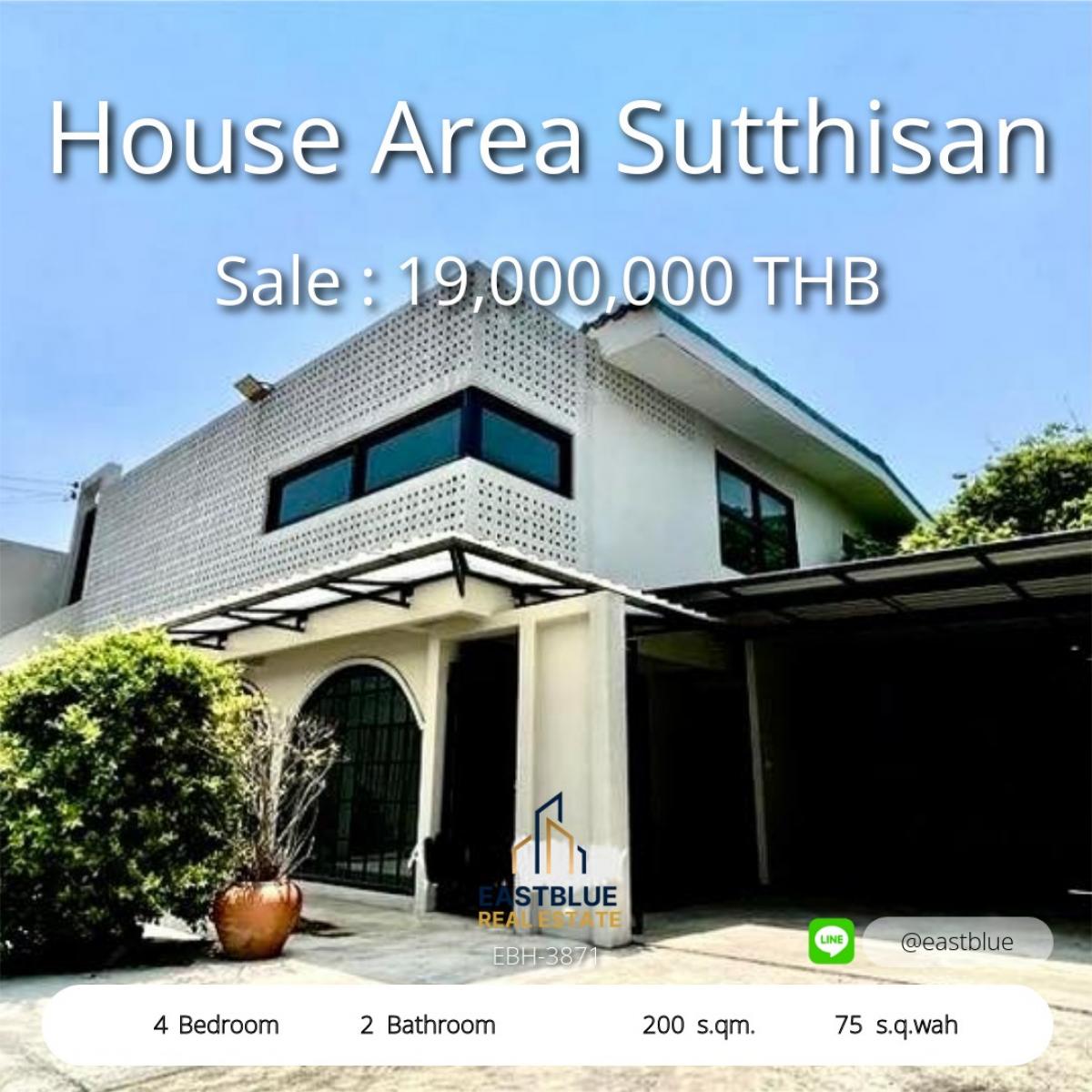 For SaleOfficeRama9, Petchburi, RCA : Luxury house, 4 bedrooms, 200 sq m, in the heart of Sutthisan, price 19 million. 
Perfect for all functions, close to the BTS, very convenient to travel.