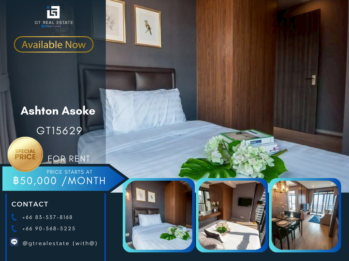 For RentCondoSukhumvit, Asoke, Thonglor : Ashton Asoke Condo, convenient travel, close to BTS, there is a shuttle, beautiful room, fully furnished, ready to move in!!