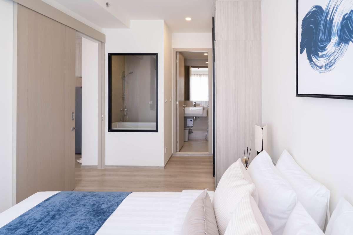 For RentCondoBangna, Bearing, Lasalle : 🔥Condo for rent Origin Place Bangna | 1 Bedroom Plus 35 sq m., complete functions, separated.