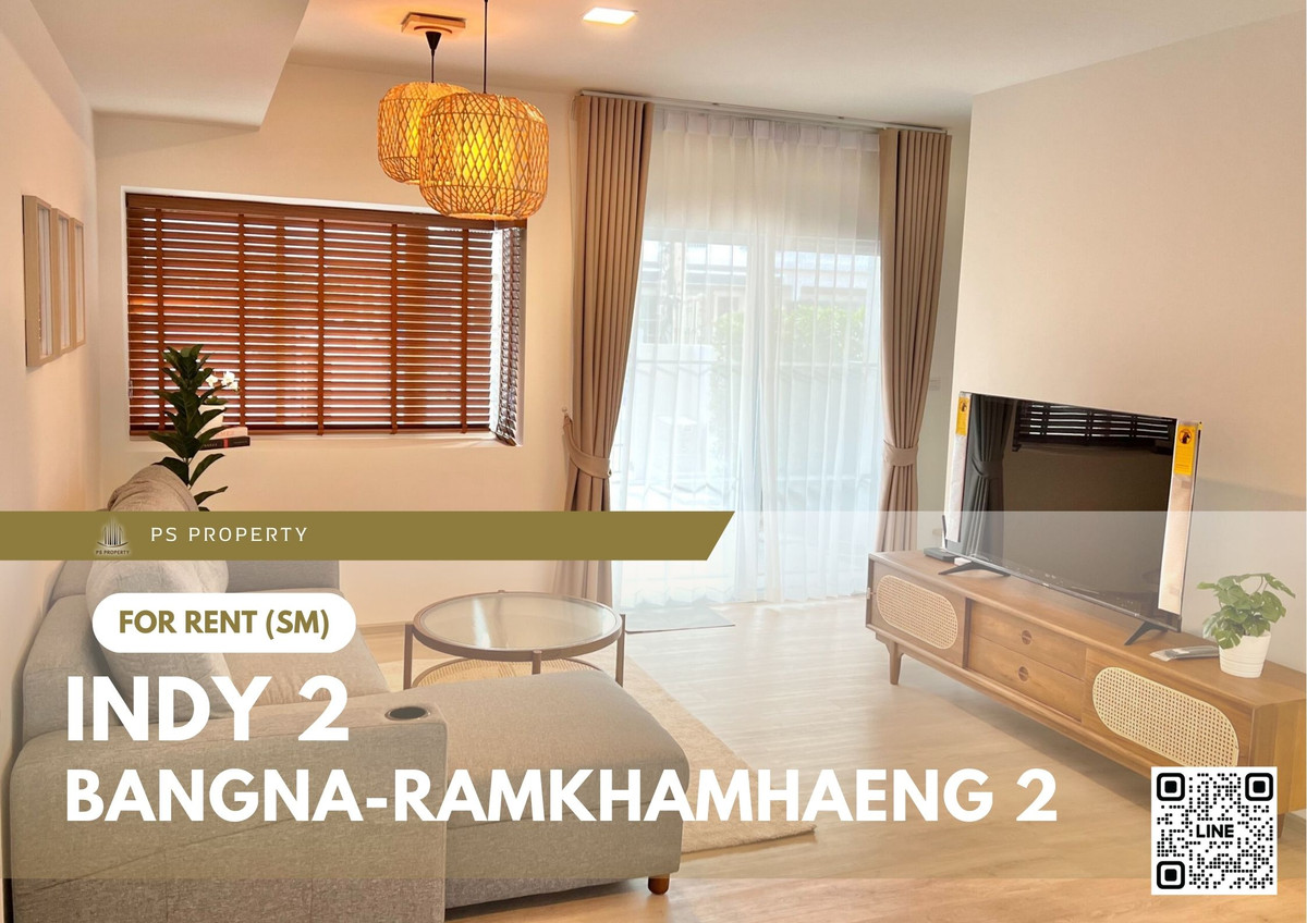 For RentTownhomeBangna, Bearing, Lasalle : Townhouse for rent ✨ Indy 2 Bangna-Ramkhamhaeng 2 ✨ Great location, ready to move in. Near Mega Bangna. Spacious area & Pet Friendly! 🐶🐱