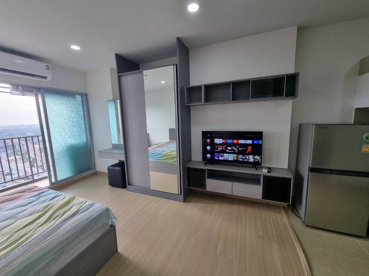 For RentCondoSamut Prakan,Samrong : Condo for rent Supalai Veranda Sukhumvit 117, fully furnished condo, ready to move in, next to Sukhumvit Road, near BTS Pu Chao, 200 meters!!
