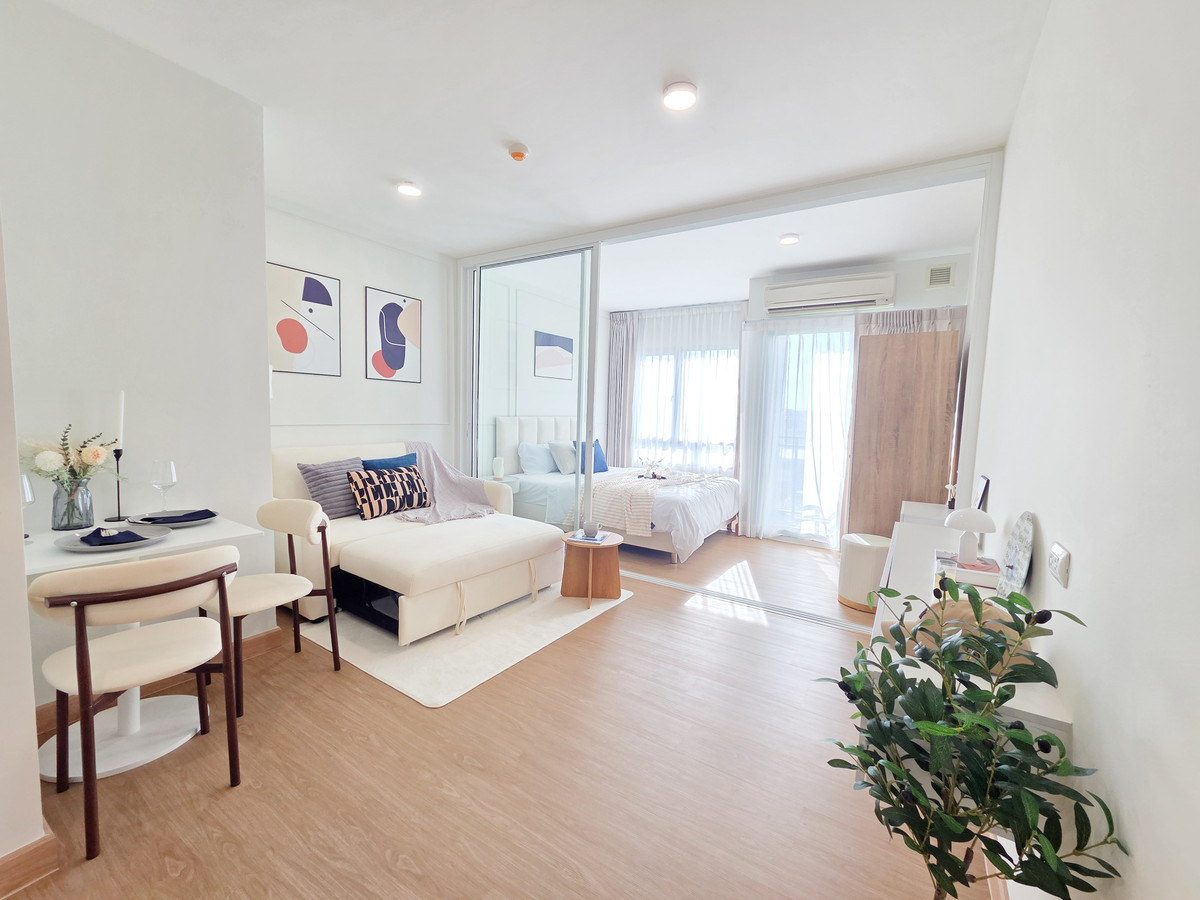 For SaleCondoLadkrabang, Suwannaphum Airport : K-6695 Newly renovated room, high floor, swimming pool view, Iris Avenue, Lat Krabang, near Suvarnabhumi Airport, ready to move in.