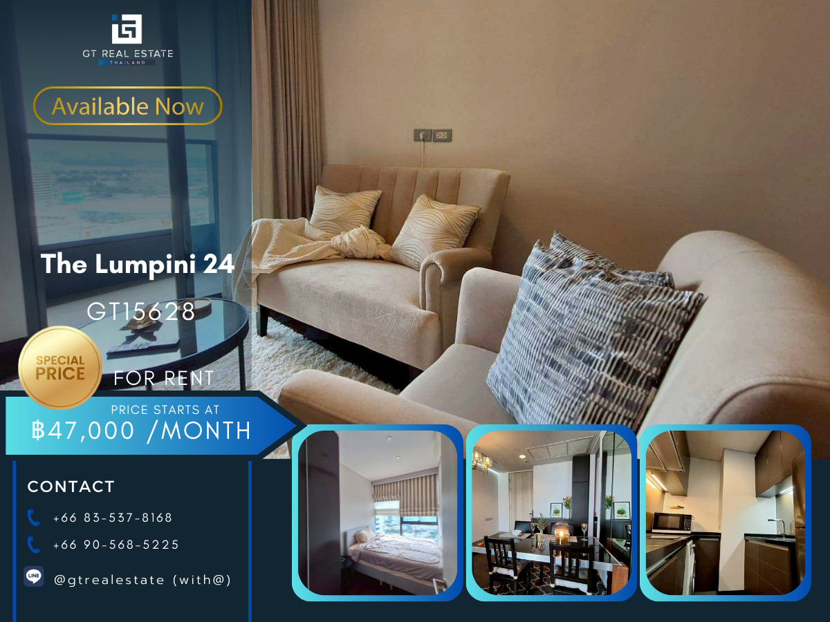 For RentCondoSukhumvit, Asoke, Thonglor : Condo The Lumpini 24, convenient travel, near BTS, there is a shuttle, beautiful room, fully furnished, ready to move in!!
