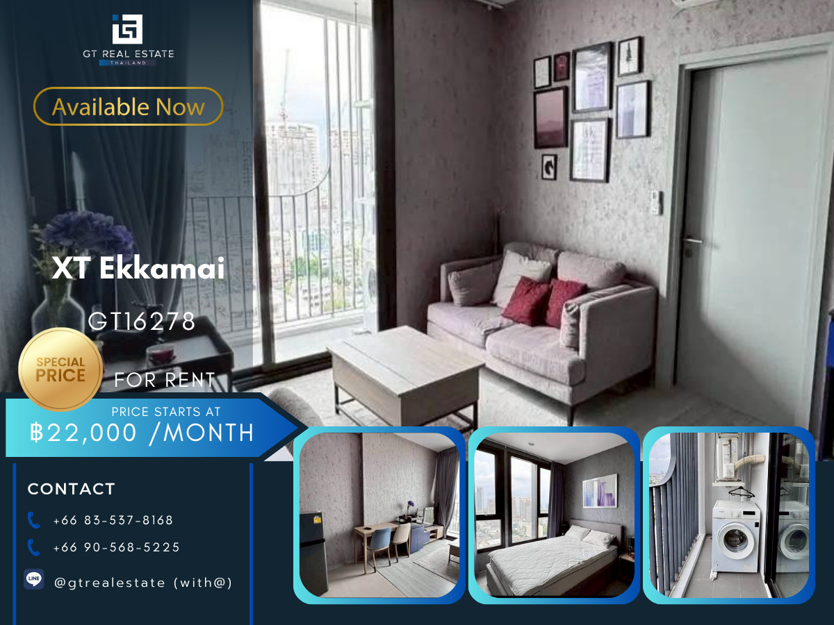 For RentCondoSukhumvit, Asoke, Thonglor : ✨ GT16278 | Condo XT Ekkamai, convenient travel, near BTS, there is a shuttle, beautiful room, fully furnished, ready to move in!!