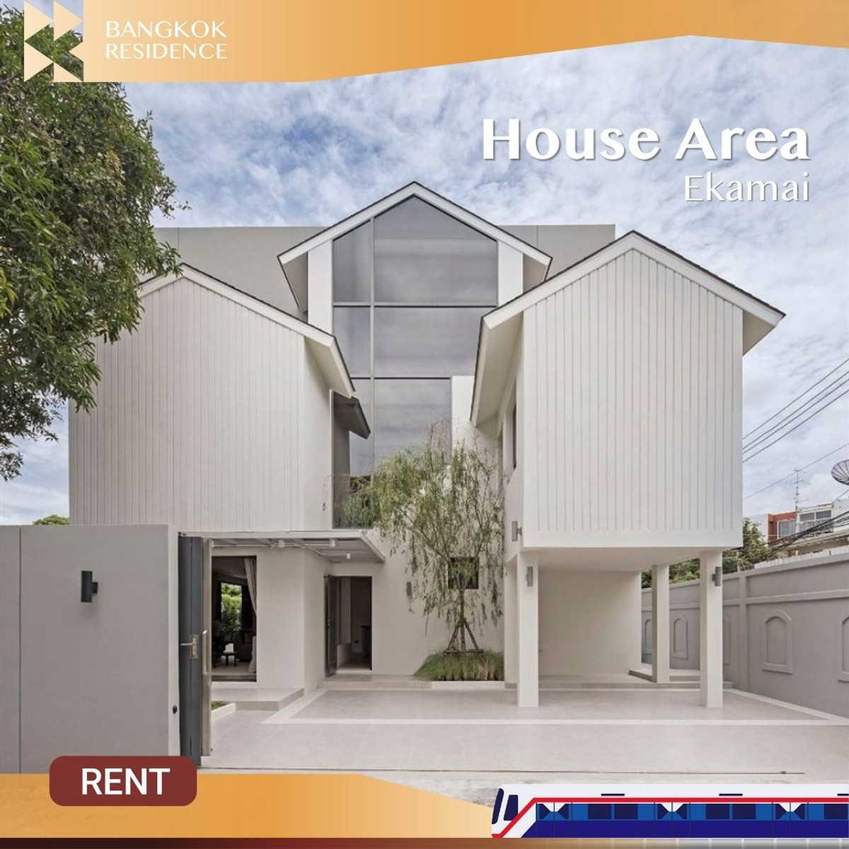 For RentHouseSukhumvit, Asoke, Thonglor :  Beautifully Furnished House 🏡 House Area Ekamai, Move-in ready modern design 💖with complete functionality 