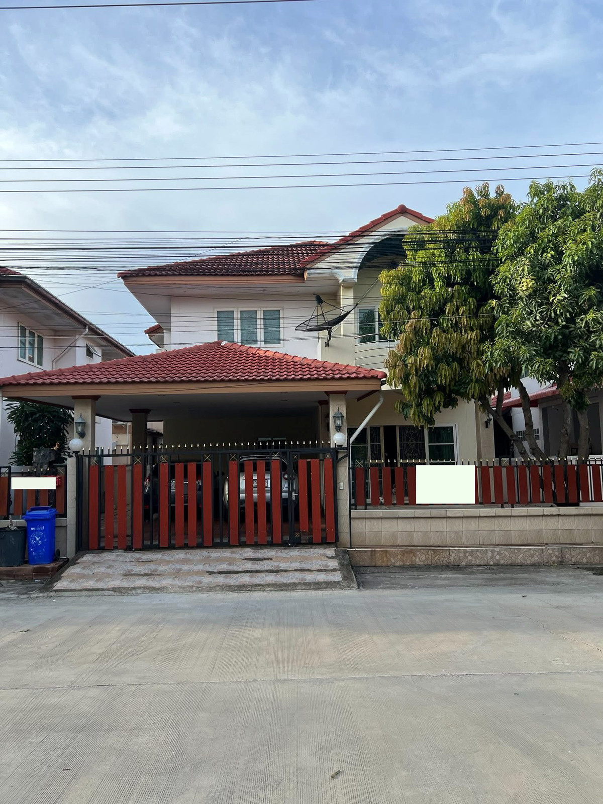 For RentHouseSamut Prakan,Samrong : For rent, 53.1 sq m, 4 bedrooms, 3 bathrooms, 2-story detached house, Fueang Fa 9, Phase 5, Soi Mangkorn.