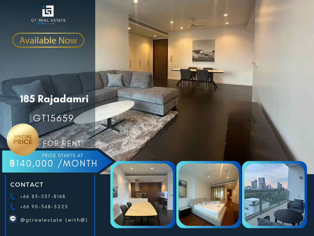 For RentCondoWitthayu, Chidlom, Langsuan, Ploenchit : Condo 185 Rajadamri, convenient travel, near BTS, there is a shuttle, beautiful room, fully furnished, ready to move in.