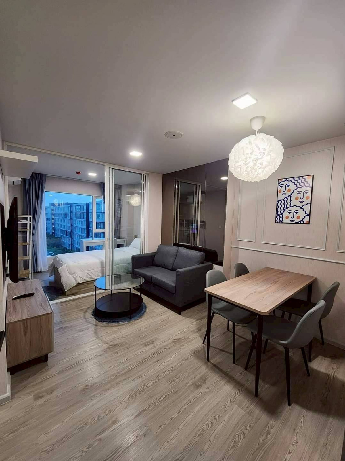 For RentCondoPathum Thani,Rangsit, Thammasat : 🏡 For rent Kave Town Island 2 bedrooms 💖 ✨ Building G, 7th floor, pool view, beautifully decorated ✅️ Ready to move in