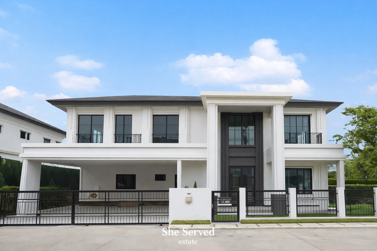 For RentHouseLadkrabang, Suwannaphum Airport : 🔹Setthasiri Bangna-Suvarnabhumi🔹 4 bedrooms, 6 bathrooms • 1 maids room • 3 parking spaces • 319 sq.m. • EV Charger • 79 sq.w.