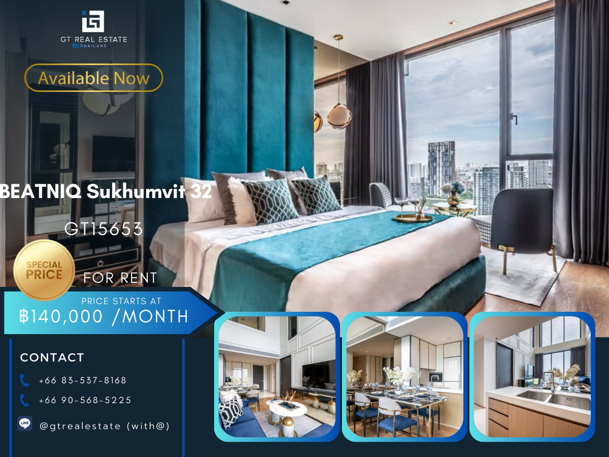 For RentCondoSukhumvit, Asoke, Thonglor : Luxury condo at BEATNIQ Sukhumvit 32, convenient travel, close to BTS, shuttle available, beautifully decorated room, fully furnished, ready to move in!!