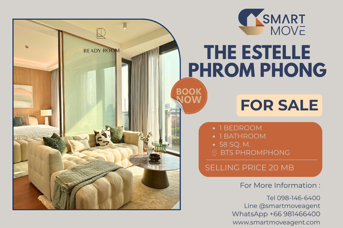 For SaleCondoSukhumvit, Asoke, Thonglor : 🔥 Sale with tenant !! high floor 24++, style modern, great facility !! 🔥 Code C20240400026..........The Estelle Phrom Phong, 1 bedroom, 1 bathroom, furnished, Special Deal!!📣📣