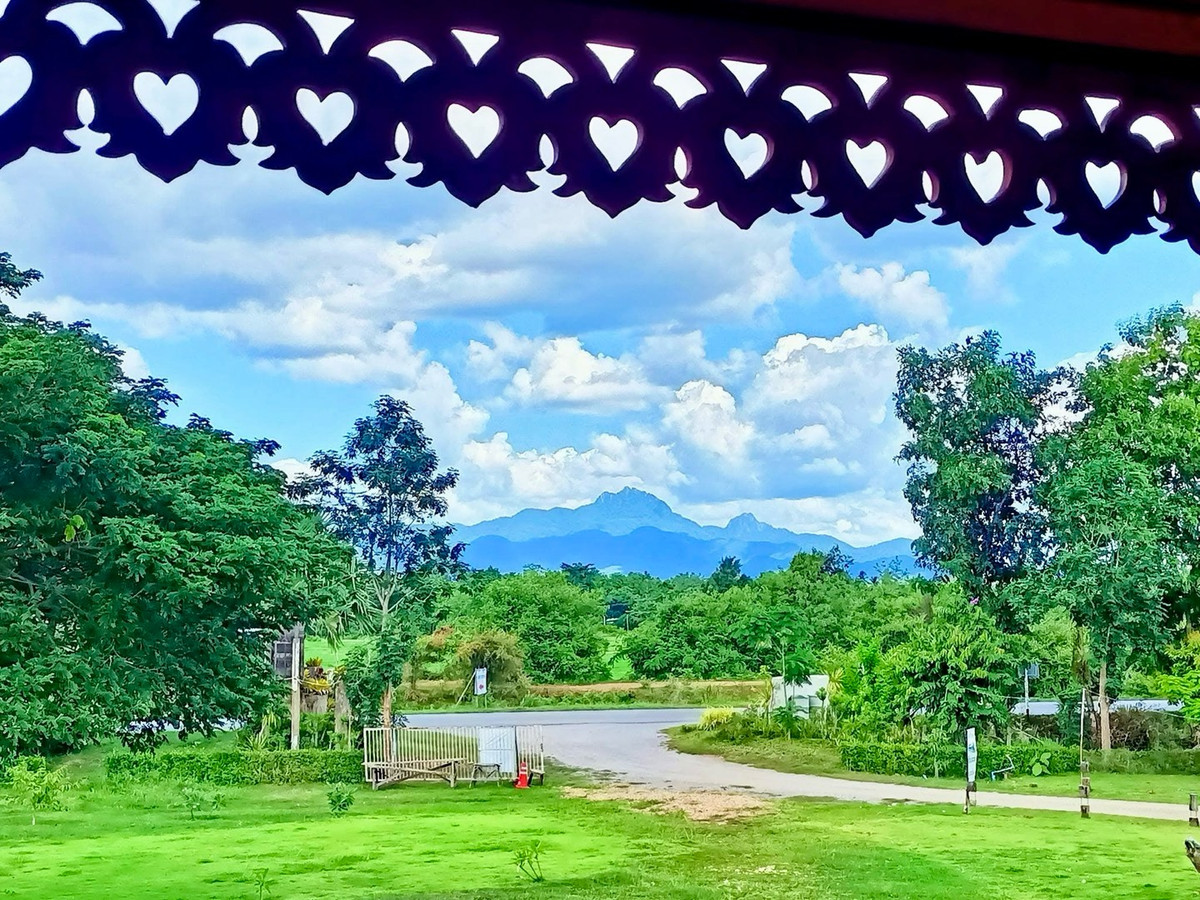 For SaleHousePhrae : Old teak houses for sale, large and small. Complete with train carriages On land in a prime location, Phrae Province, over 8 rai, next to the road along the irrigation canal, mountain view, cool and shady atmosphere mixed with the scent of nature in every