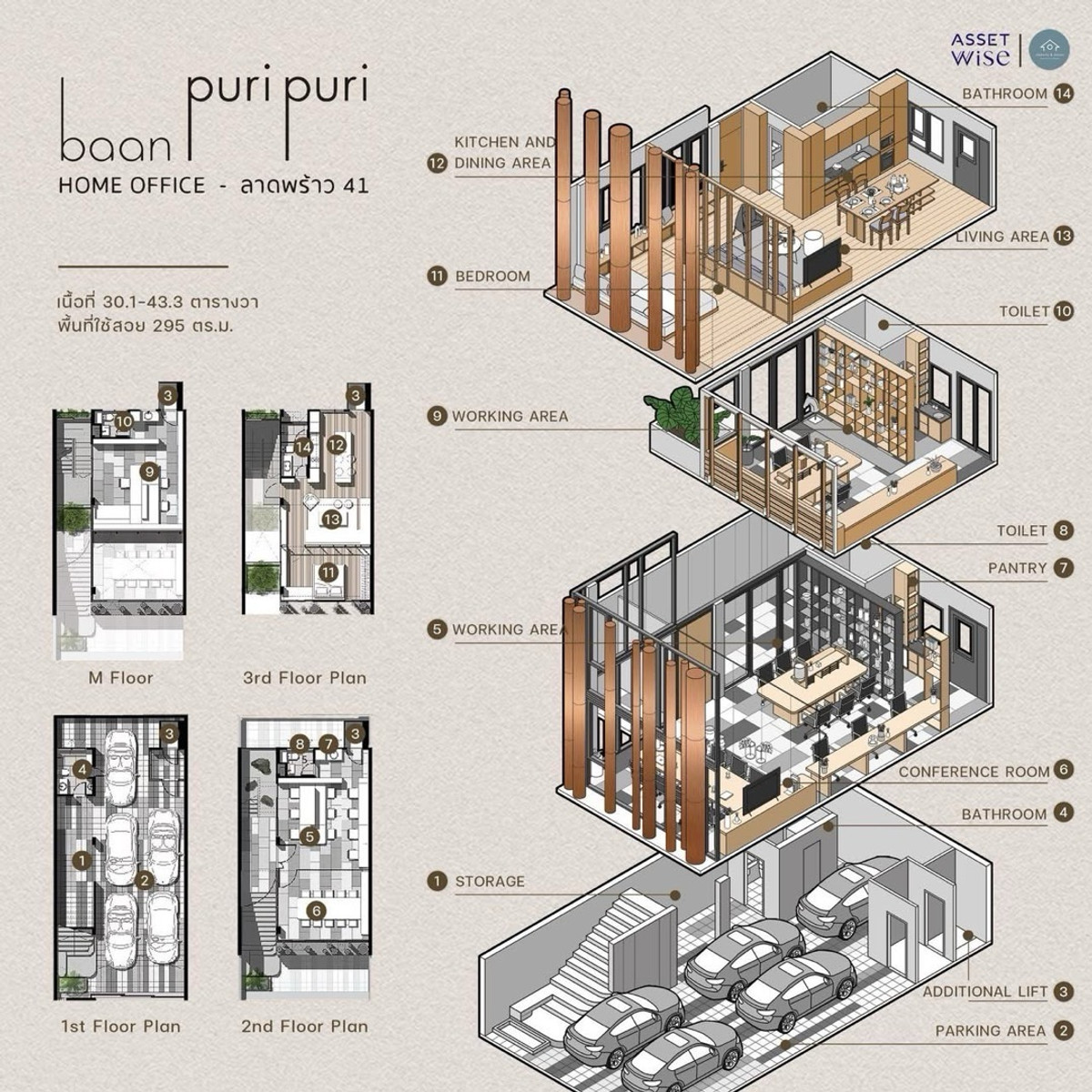 ขายทาวน์โฮมลาดพร้าว เซ็นทรัลลาดพร้าว : 🏆🏛️โฮมออฟฟิศลาดพร้าว | Home office Ladprao โครงการ Baan puripuri (บ้านภูริปุรี) ลาดพร้าว 41 ตกแต่งพร้อมอยู่ 3.5 ชั้น 1 ห้องนอน 4 ห้องน้ำ ขนาด 295 Sq.m คุ้มค่าสุดๆ เพียง 21.64 ล้านบาท เท่านั้น !! นัดหมายชมโครงการ 086-795-9997 (จิมมี่)