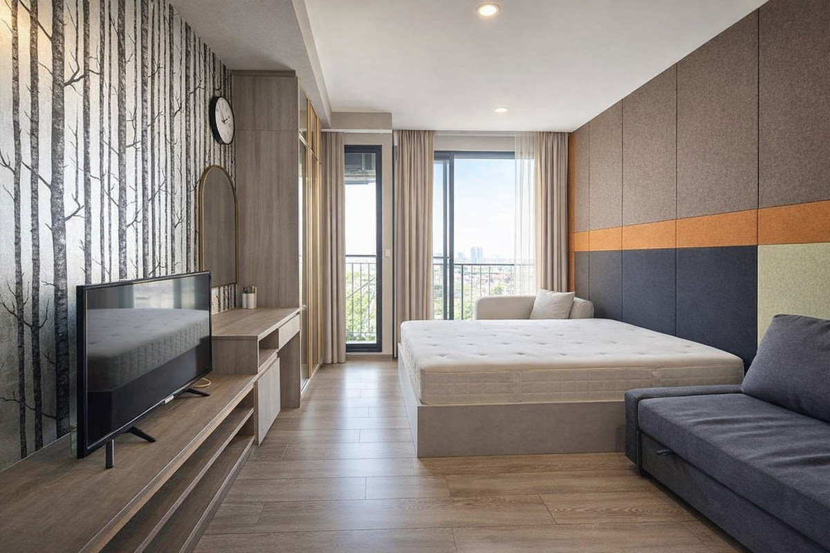 For RentCondoBangna, Bearing, Lasalle : Free Wi-Fi, ready to move in ✅ Knightsbridge Collage Sukhumvit 107 🌟 1Bedroom 26 sqm 12,500/month