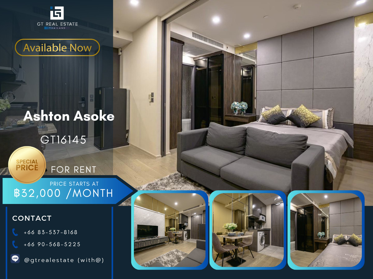 For RentCondoSukhumvit, Asoke, Thonglor : ✨ GT16145 | Ashton Asoke Condo, convenient travel, near BTS, there is a shuttle, beautiful room, fully furnished, ready to move in!!