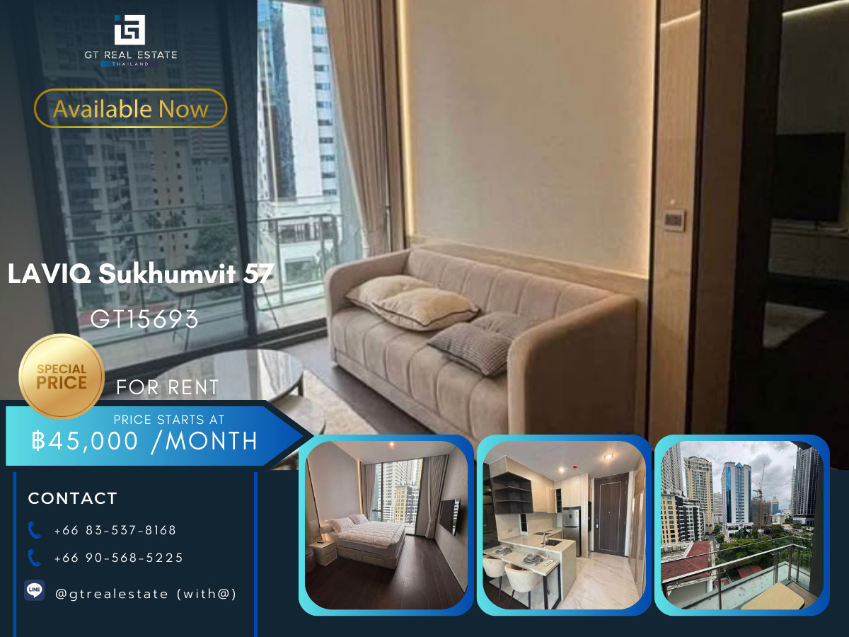 For RentCondoSukhumvit, Asoke, Thonglor : Condo LAVIQ Sukhumvit 57, convenient travel, near BTS, there is a shuttle, beautiful room, fully furnished, ready to move in!!