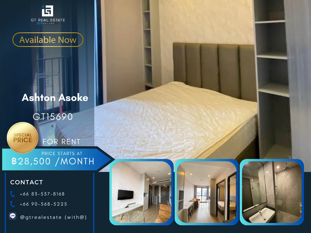 For RentCondoSukhumvit, Asoke, Thonglor : Ashton Asoke Condo, convenient travel, close to BTS, there is a shuttle, beautiful room, fully furnished, ready to move in!!